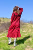 "Rosa Roja" Vintage Folk Handmade Hand Embroidered Mexican Dress