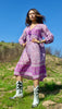 Vintage Gauzy Lilac Indian Block Print Dress