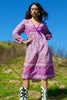 Vintage Gauzy Lilac Indian Block Print Dress