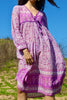 Vintage Gauzy Lilac Indian Block Print Dress