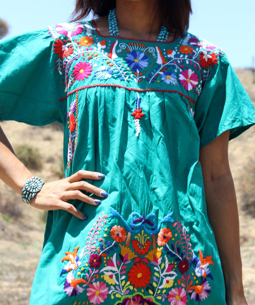 OLD Mexican Indigo Dress Hand Embroidery Yahoo!フリマ（旧）-