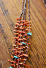 Old Pawn Navajo Made Five Strand Coral and Turquoise Necklace