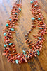 Old Pawn Navajo Made Five Strand Coral and Turquoise Necklace