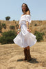 1970s Romantic Gauzy White Cotton Dress