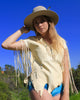 "Cheyenne Top" Handmade Deerskin Native Blouse Fringe and Beads and Fringe