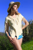 "Cheyenne Top" Handmade Deerskin Native Blouse Fringe and Beads and Fringe