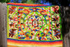"Mayan Rainbow" 1940s Handwoven Mexican Folk Art Blanket Highly Detailed