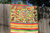 "Mayan Rainbow" 1940s Handwoven Mexican Folk Art Blanket Highly Detailed
