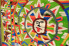 "Mayan Rainbow" 1940s Handwoven Mexican Folk Art Blanket Highly Detailed