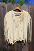 "Cheyenne Top" Handmade Deerskin Native Blouse Fringe and Beads and Fringe