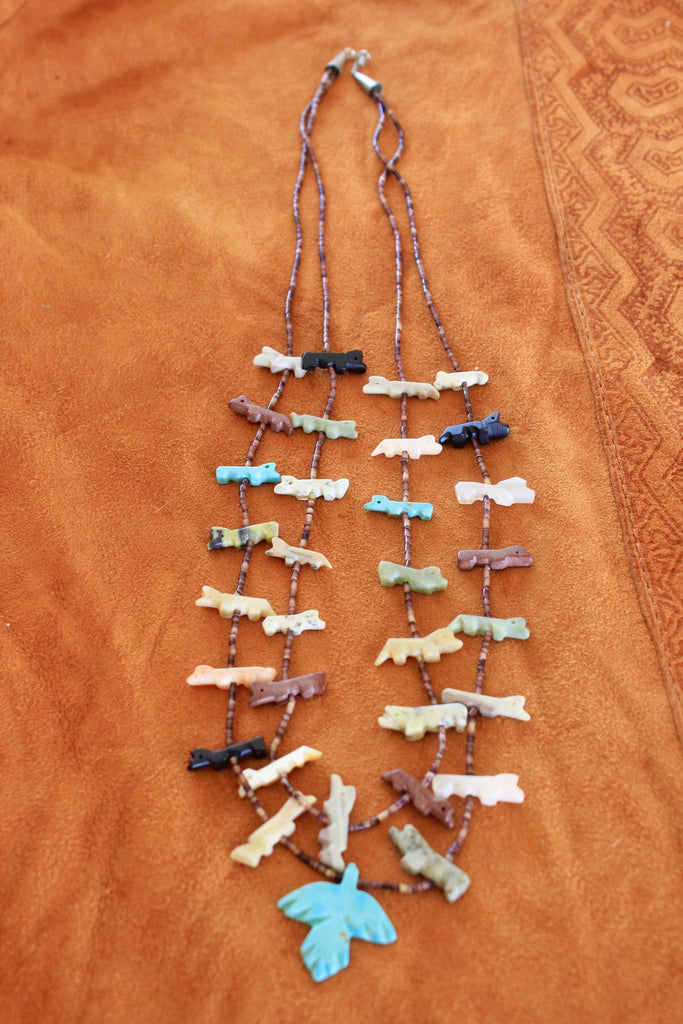 Vintage Two-Strand Native American Fetish Necklace