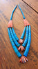 Old Pawn Santo Domingo Kingman Turquoise and Spiny Oyster Necklace From The Calamity Pass Collection