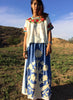 1970s Folk Art Vintage Hand Embroidered "Tree of Life" Mexican Maxi Skirt