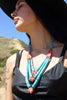 Old Pawn Santo Domingo Kingman Turquoise and Spiny Oyster Necklace From The Calamity Pass Collection
