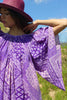 Purple Lovely 1970s "Kaiser" Block Print Maxi Dress