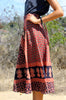 1970s Indian Block Print Wrap Maxi Skirt
