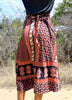 1970s Indian Block Print Wrap Maxi Skirt