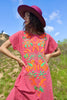 Vintage 1970s Mexican Folk Art Maxi Dress "Telas Tlaquepaque"