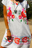 Hand Embroidered Mexican Flora and Fauna Tunic Dress