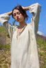 Early Century Eastern European Hemp Hand Embroidered Dress