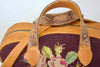 "Whiskey and Roses" Antique Needlepoint Handmade One of A Kind Honeywood Overnighter Bag