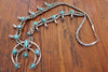 Native American Squash Blossom with Turquoise Signed Sterling