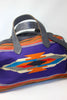 "Cobalt and Orange" Antique Chimayo Honeywood Overnighter Bag Handmade with Elk