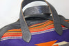 "Cobalt and Orange" Antique Chimayo Honeywood Overnighter Bag Handmade with Elk