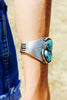 Signed Navajo Elegant Handmade Sterling Turquoise Cuff