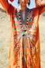 RARE "cosmic folk" 1970s hand embroidered egyptian maxi dress