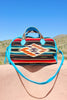 1930s Antique Saltillo Handmade Honeywood Overnighter Bag
