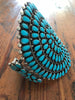 Large Zuni Antique Turquoise Cluster Cuff  STUNNING