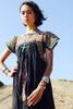 Reserved "Black Beauty" Hand Embroidered Oaxacan Mexican Maxi Dress