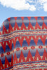 Ombre Blue and Red Southwestern Beacon Native Design 1930s Blanket