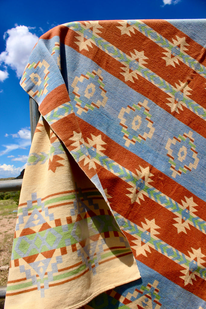 Large Gorgeous 1930s 40s Beacon Southwestern Indian Camp Blanket