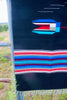 Large Chimayo ~  Rio Grande Hand Woven Wool Blanket ca 1950s Thunderbird