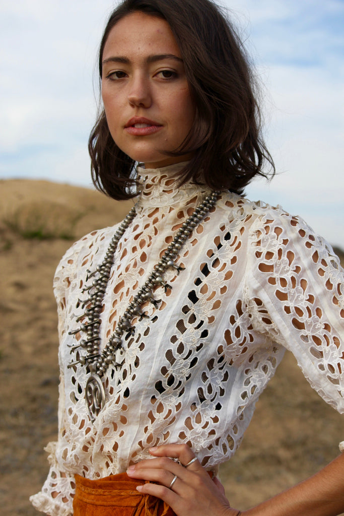 Victorian Era Open Eyelet Blouse