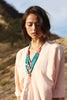 Old Pawn Santo Domingo Kingman Turquoise and Spiny Oyster Necklace From The Calamity Pass Collection