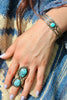 Navajo 1970s Kingman Spiderweb Turquoise Ring 8.5