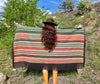 Early Century Hand Woven Wool Southwestern Shawl with Silk Fringe