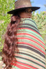Early Century Hand Woven Wool Southwestern Shawl with Silk Fringe