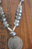 1880 "Queen of the Silver Dollar" Old Pawn Navajo Morgan Silver Dollar and Mercury Dime Old Pawn Squash Blossom