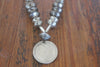 1880 "Queen of the Silver Dollar" Old Pawn Navajo Morgan Silver Dollar and Mercury Dime Old Pawn Squash Blossom