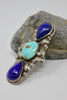 Navajo Exquisite X-Large Turquoise and Lapis Ring by Abel Toledo