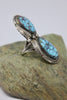 Navajo 1970s Kingman Spiderweb Turquoise Ring 8.5