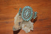 Old Pawn Mid Century Petite Point Native American Turquoise Cuff