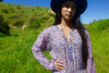 "Lilac Peacocks" Gauzy Indian Cotton Dress