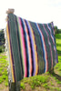 Mexican Saltillo Blanket "Hunter Green" Mid Century Beauty