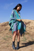 "Running Waters" Hooded Vintage Handwoven Poncho Wrap