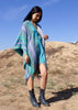 "Running Waters" Hooded Vintage Handwoven Poncho Wrap